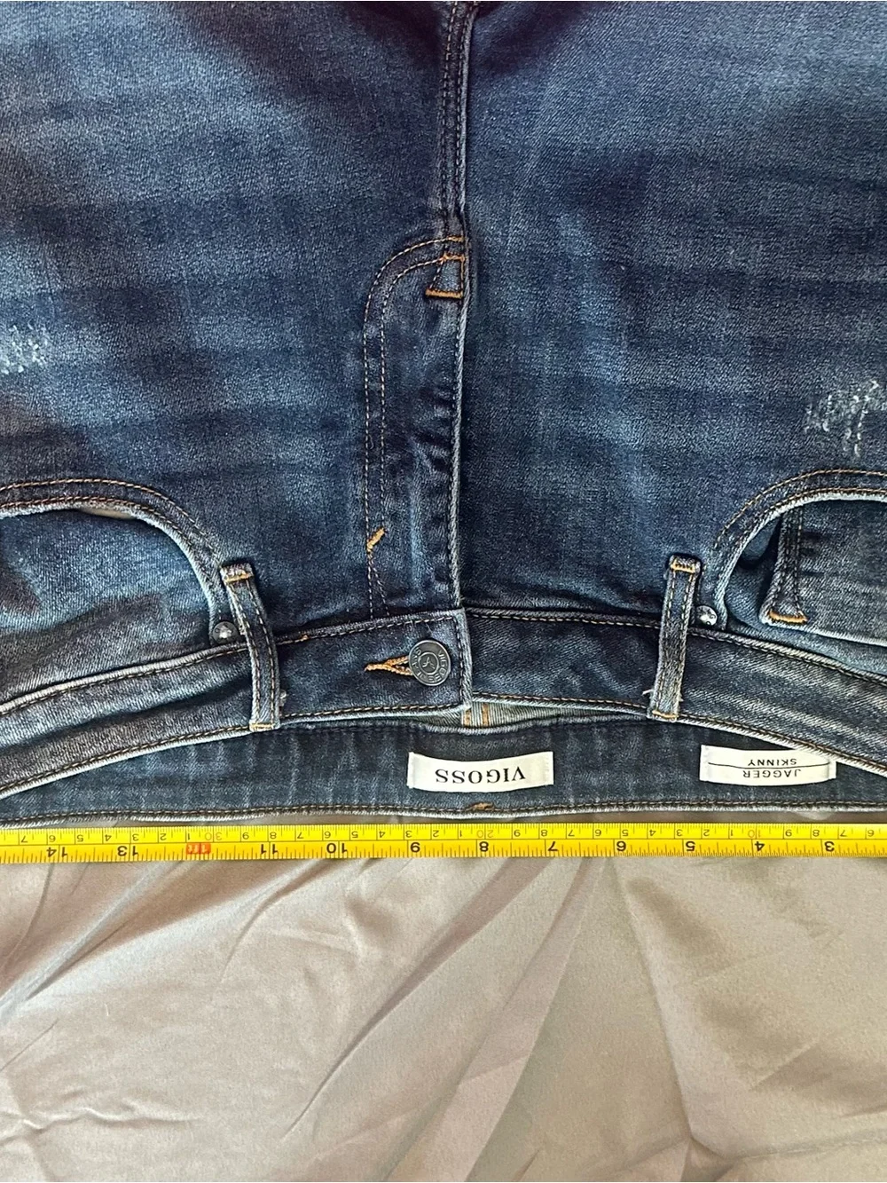 VIGOSS Women's Dark Wash Blue Denim Skinny Slim Jeans Distressed Stretch 32